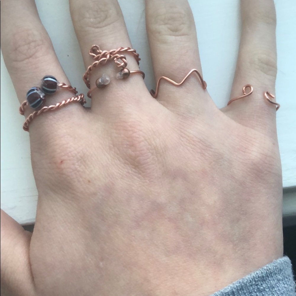 Handcrafted Rose Gold Ring Set